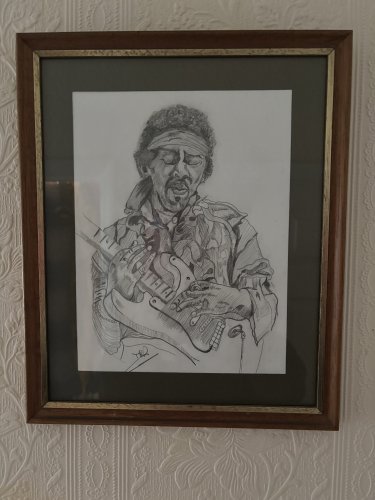 Jimi Hendrix pencil drawing.